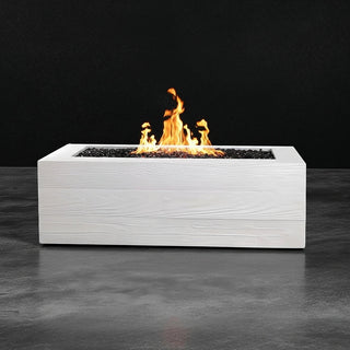 Aspen Block Rectangle Fire Table - Wood Grain Concrete (GFRC) - Modofire