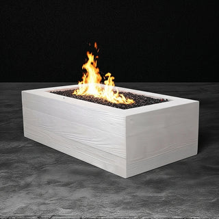 Aspen Block Rectangle Fire Table - Wood Grain Concrete (GFRC) - Modofire