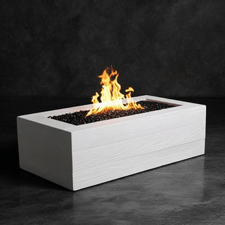 Aspen Block Rectangle Fire Table - Wood Grain Concrete (GFRC) - Modofire