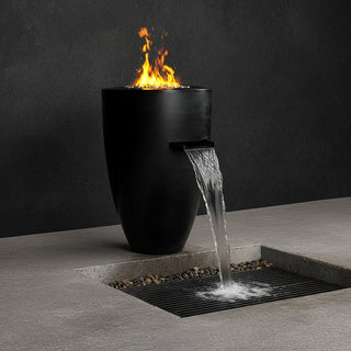 Legacy Round Tall Fire & Water Vase - Concrete (GFRC) - Modofire