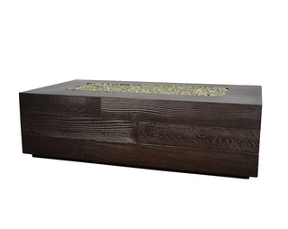Aspen Rectangle Fire Table - Wood Grain Formed Concrete (gfrc)