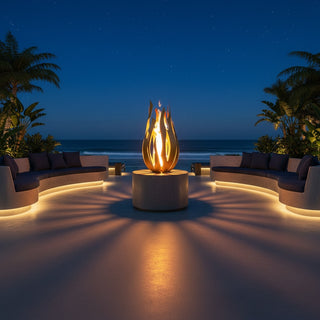 Comet Crash Metal Fire Sculpture