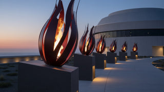 Comet Crash Metal Fire Sculpture