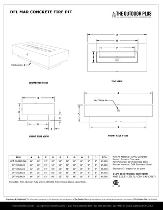 Del Mar Fire Pit - Concrete (GFRC)