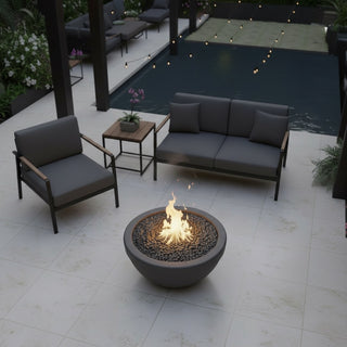 Executive Round Fire Bowl - Concrete (GFRC)