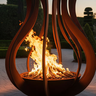 Flame Bloom Metal Fire Sculpture