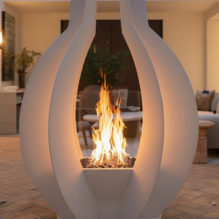 Lotus Ember Metal Fire Sculpture