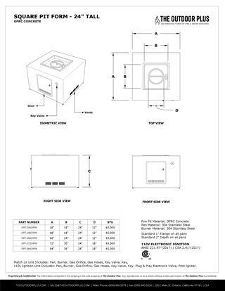 Square Ready-To-Finish Fire Pit Form – 16″ & 24″ Tall