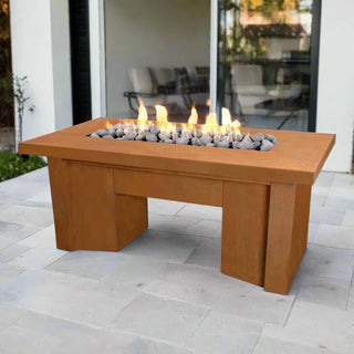 Alameda Rectangle Fire Table - Corten Steel - Modofire