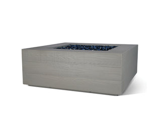 Aspen Square Fire Pit Table - Wood Grain Formed Concrete (gfrc)