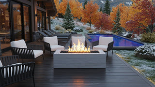 Aspen Block Fire Pit Table - Wood Grain Concrete (GFRC) - Modofire
