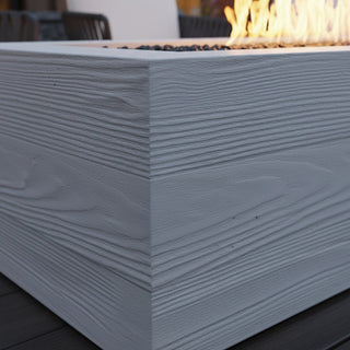 Aspen Block Fire Pit Table - Wood Grain Concrete (GFRC) - Modofire