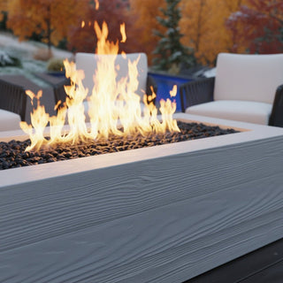 Aspen Block Fire Pit Table - Wood Grain Concrete (GFRC) - Modofire