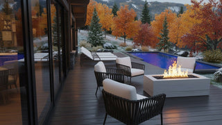 Aspen Block Fire Pit Table - Wood Grain Concrete (GFRC) - Modofire