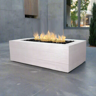 Aspen Block Rectangle Fire Table - Wood Grain Concrete (GFRC) - Modofire