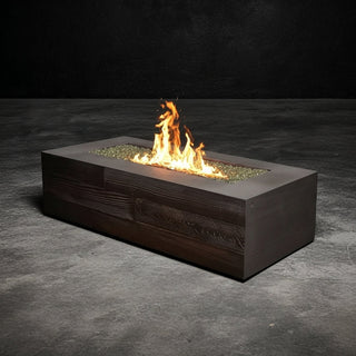Aspen Rectangle Fire Table - Wood Grain Concrete (GFRC) - Modofire