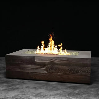 Aspen Rectangle Fire Table - Wood Grain Concrete (GFRC) - Modofire