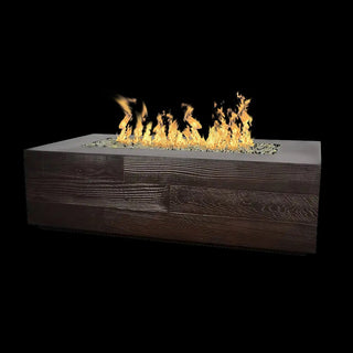 Aspen Rectangle Fire Table - Wood Grain Concrete (GFRC) - Modofire