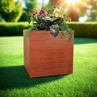 Aspen Square Planter / Water Box - Wood Grain Concrete (GFRC) - Modofire