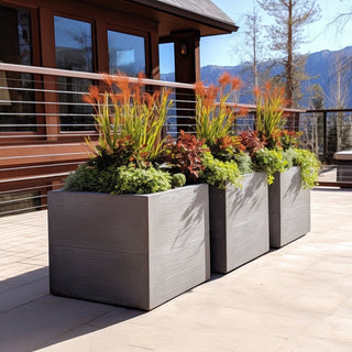 Aspen Square Planter / Water Box - Wood Grain Concrete (GFRC) - Modofire