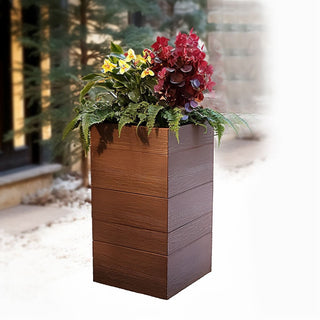 Aspen Square Tall Planter / Water Box - Wood Grain Concrete (GFRC) - Modofire