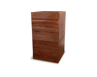 Aspen Square Tall Planter / Water Box - Wood Grain Concrete (GFRC) - Modofire