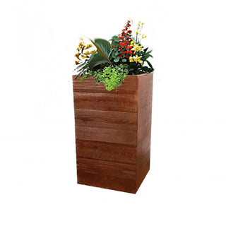 Aspen Square Tall Planter / Water Box - Wood Grain Concrete (GFRC) - Modofire