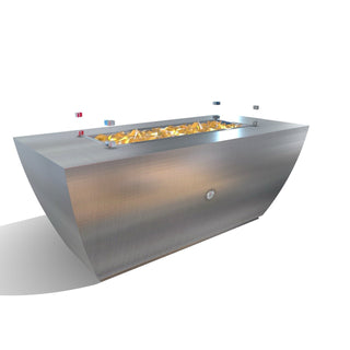 Avalon Linear Rectangle Fire Table - Stainless Steel - Modofire