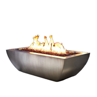 Avalon Linear Rectangle Fire Table - Stainless Steel - Modofire