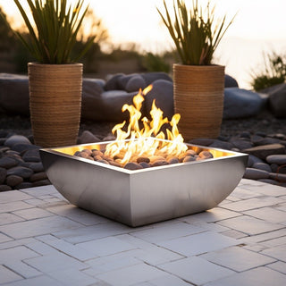 Avalon Square Fire Bowl - Stainless Steel - modofire🔥