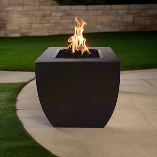 Avalon Tall Square Fire Pit Pillar Vase - Powder Coated Steel - Modofire