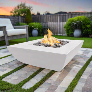 Avalon Wide Ledge Square Fire Table - Concrete (GFRC) - Modofire