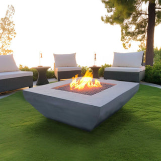 Avalon Wide Ledge Square Fire Table - Concrete (GFRC) - Modofire