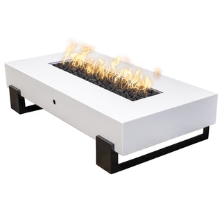 Baja Rectangle Fire Table - Black & White Powder Coat - Modofire