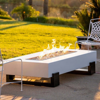 Baja Rectangle Fire Table - Black & White Powder Coat - Modofire