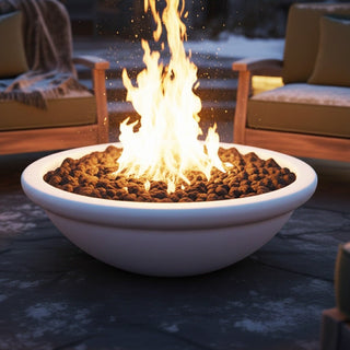 Banded Rim Round Fire Bowl - Concrete (GFRC) - Modofire