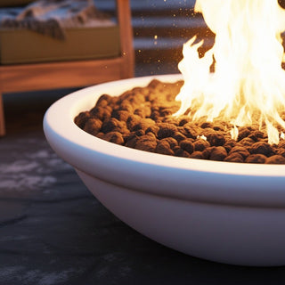 Banded Rim Round Fire Bowl - Concrete (GFRC) - Modofire