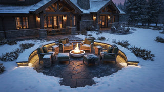 Banded Rim Round Fire Bowl - Concrete (GFRC) - Modofire