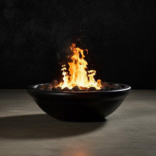 Banded Rim Round Fire Bowl - Concrete (GFRC) - Modofire