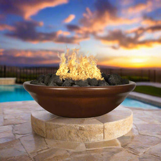 Banded Rim Round Fire Bowl - Concrete (GFRC) - Modofire