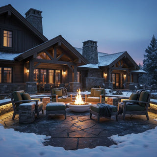 Banded Rim Round Fire Bowl - Concrete (GFRC) - Modofire