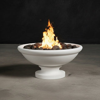 Banded Rim Round Fire Bowl with Pedestal - Concrete (GFRC) - Modofire