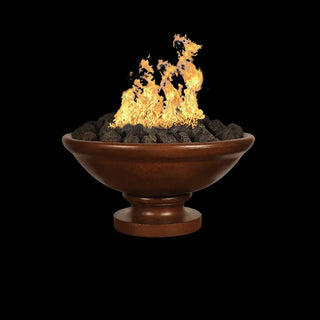 Banded Rim Round Fire Bowl with Pedestal - Concrete (GFRC) - Modofire