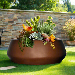 Belize Round Low Planter / Water Bowl - Concrete (GFRC) - Modofire