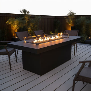 Bella Linear Rectangle Fire Table - Powder Coated Steel - Modofire