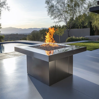 Bella Square Fire Table - Stainless Steel - Modofire