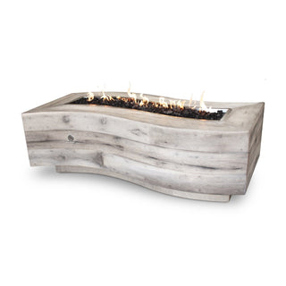 Big Sur Rectangle Wavy Fire Table - Wood Grain Concrete - Modofire