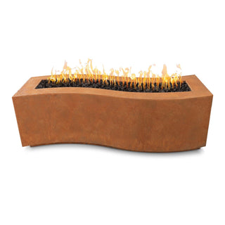 Billow Wavy Rectangle Fire Table - Corten Steel - Modofire