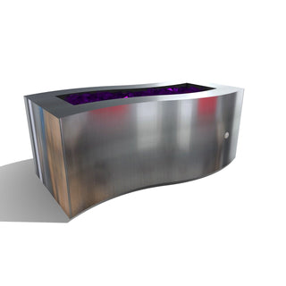 Billow Wavy Rectangle Fire Table - Stainless Steel - Modofire