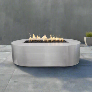 Bispo Rectangle Round Ended Fire Table - Stainless Steel - Modofire